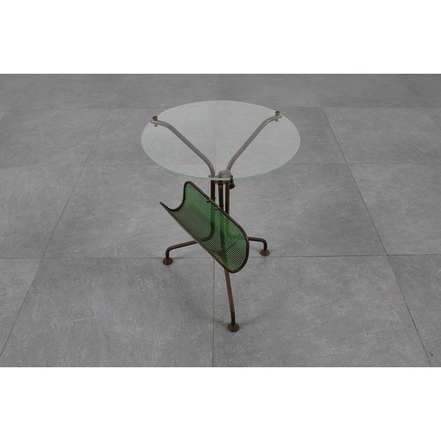 Mid-Century Round Glass and Brass Serving Table with Curved Legs, Italy, 1950s For Sale - Image 10 of 17