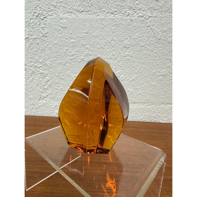 Mid-Century Modern Vintage French Art Glass Saint Louis Crystal Penguin Figurine/Paper Weight For Sale - Image 3 of 9