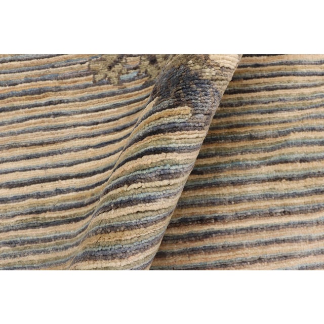 Textile Modern Gabbeh Gray/Blue Wool Rug - 4'7'' X 6'6'' For Sale - Image 7 of 10