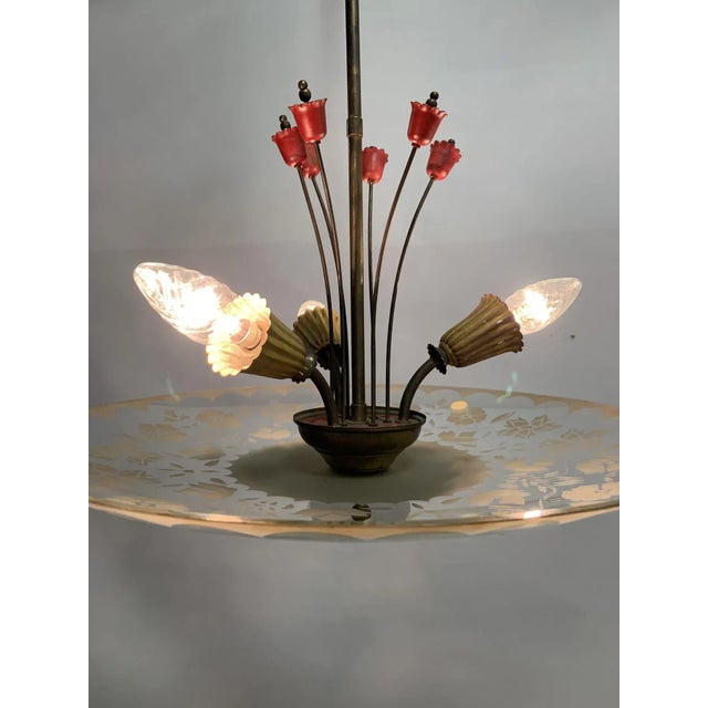 Brass Ceiling Lamp, 1950s For Sale - Image 8 of 12