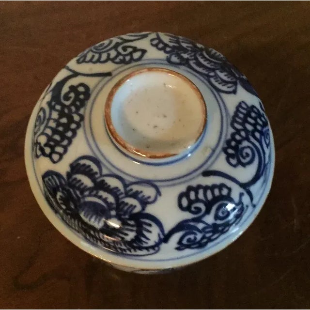 18th Century 18th Century Chinese Kangxi Blue & White Porcelain Jar and Cover For Sale - Image 5 of 11