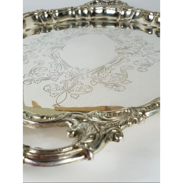 1950s Spanish Rococo Silver Serving Tray, 1950s For Sale - Image 5 of 8