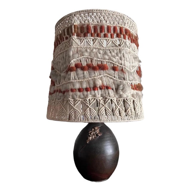 Large Brutalist Table Lamp For Sale