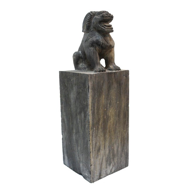 Garden Foo Dogs Stone 1930s Medium - Set of 2 For Sale - Image 9 of 13