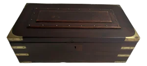 Antique Campaign Style Lap Desk With Drawer