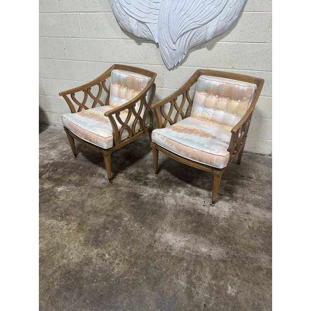 Hollywood Regency Vintage Thomasville Hollywood Regency Chairs - A Pair For Sale - Image 3 of 11