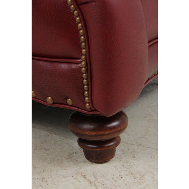 Animal Skin Hancock & Moore Red Leather Oversized Chair For Sale - Image 7 of 15