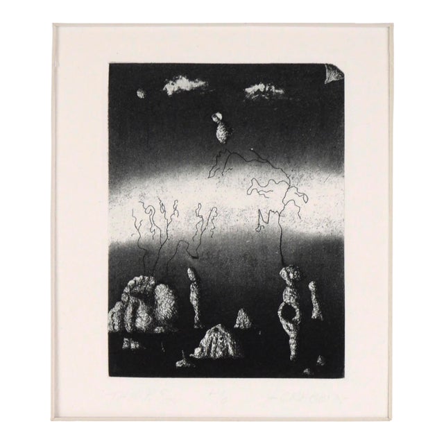 "t.h.u.m.p." - 1975 Surrealist Lithograph on Paper by Jim Crabb For Sale