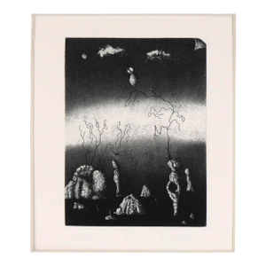 "t.h.u.m.p." - 1975 Surrealist Lithograph on Paper by Jim Crabb