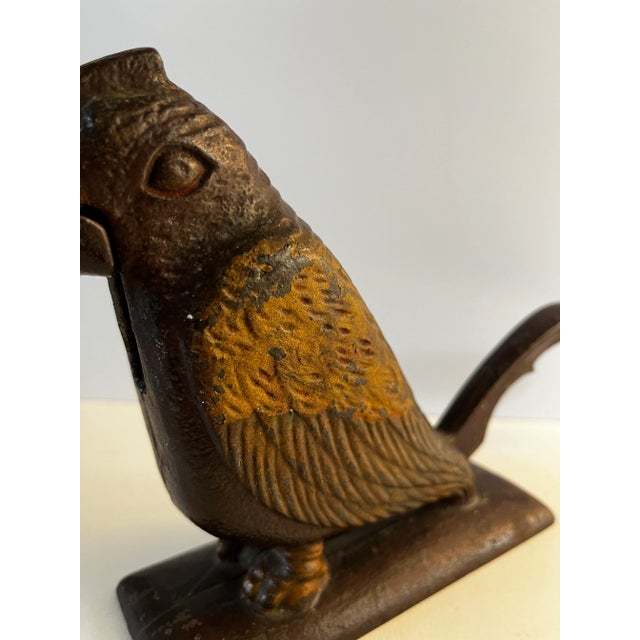 Antique 1900s Cast Iron Painted Bird Nutcracker For Sale - Image 4 of 9