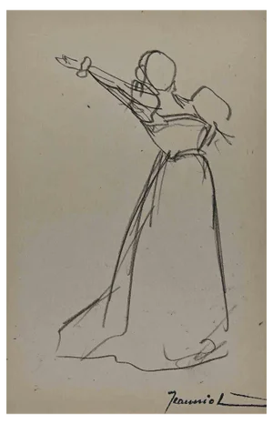 Pierre Georges Jeanniot, Woman, Original Drawing, Early 20th-Century