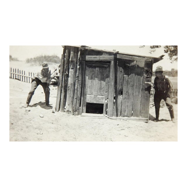 1940s Playing at Old West Outlaws Six Shooters Snapshot Photograph For Sale