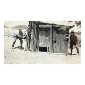 1940s Playing at Old West Outlaws Six Shooters Snapshot Photograph