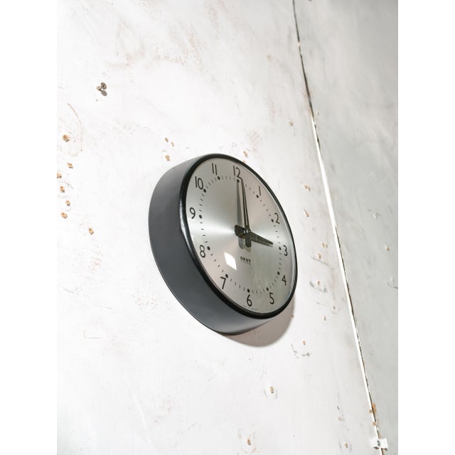 Clock in Satin Black from Gent of Leicester, England, 1960s For Sale - Image 9 of 12