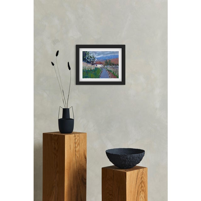Modern Minimalist Oil Landscape, Blossoms For Sale - Image 4 of 6