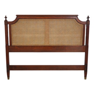 Stickley Cherry Regency Style Cane Back Queen Size Headboard For Sale