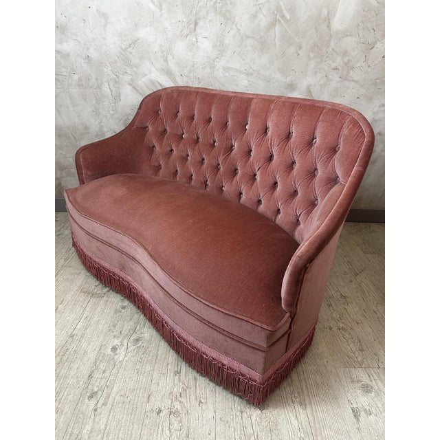 Vintage Velvet Sofa, 1950s For Sale - Image 6 of 13
