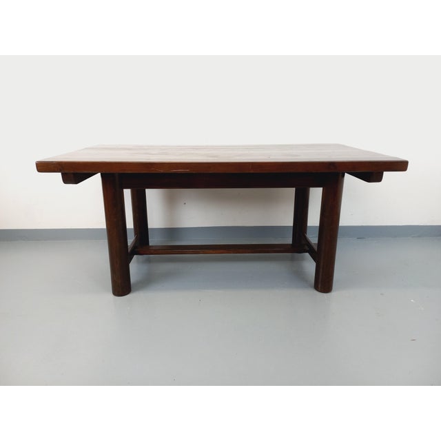 1960s Brutalist Rectangular Dining Table in Dark Pine by Georges Robert, 1950s-1960s For Sale - Image 5 of 18