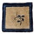 Vintage Chinese Art Deco Square Rug, Hand-Knotted Wool, Floral Pattern, Ivory & Blue, 14"x14" For Sale