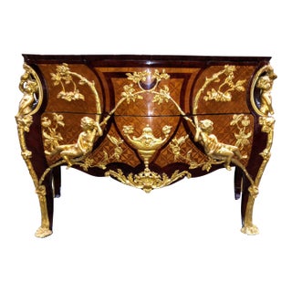 Louis XV Style Gilt-Bronze Mounted Parquetry Commode For Sale