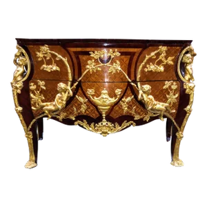 Louis XV Style Gilt-Bronze Mounted Parquetry Commode