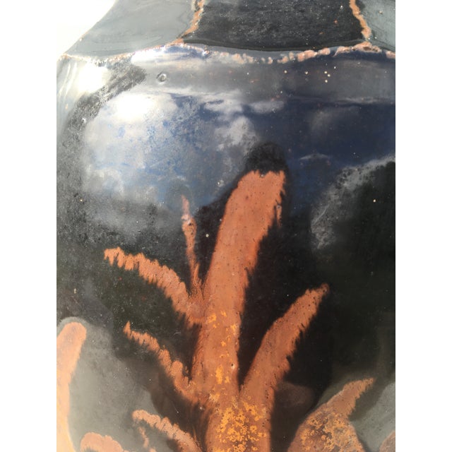 Brown Mid Century Artisan Studio Pottery Vase. For Sale - Image 8 of 11