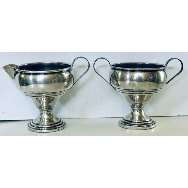 1960s Sterling Cream & Sugar Set - a Pair For Sale - Image 4 of 4