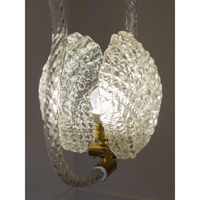 Vintage Art Deco Murano Blown Glass Pendant Light by Ercole Barovier for Barovier & Toso, 1930s For Sale - Image 7 of 11