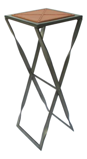 1980s Steel X-Stretcher Tall Pedestal