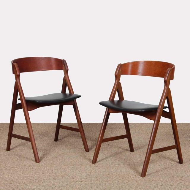 Chairs by Henning Kjaernulf for Boltinge Stolefabrik, 1960s, Set of 2 For Sale - Image 4 of 10