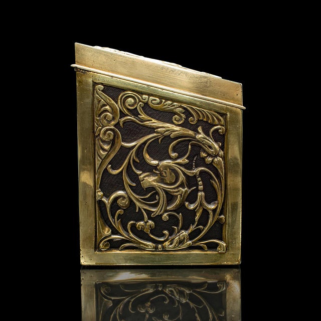 Antique Stationery Box, English, Brass, Tabletop Letter Case, Victorian, c.1880 For Sale - Image 4 of 10