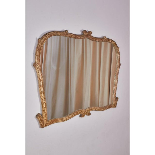 Vintage Wall Mirror in Brutalist Log Finish, 1970s For Sale - Image 12 of 12