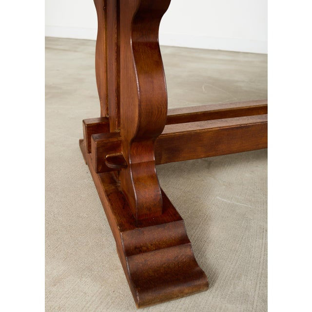 Country French Oak Farmhouse Trestle Dining Table 8 Ft. For Sale - Image 13 of 18