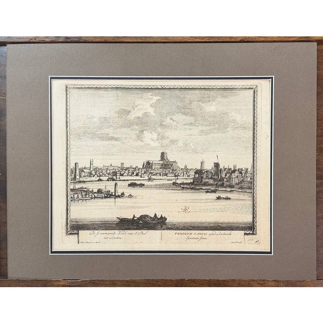 Photorealism Antique c.1700 Old St Paul’s Cathedral London Engraving by Paul Schenk, Framed 12x16 For Sale - Image 3 of 6