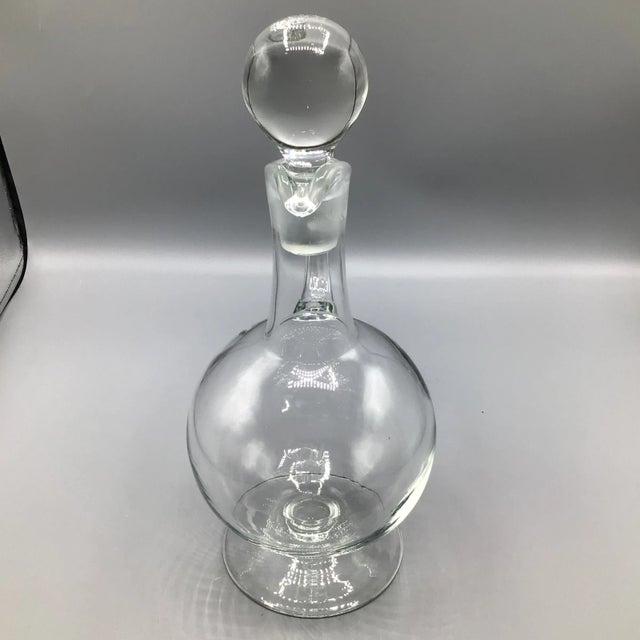 Traditional Edwardian Style Decanter With Stopper Hand Blown Romanian For Sale - Image 3 of 13
