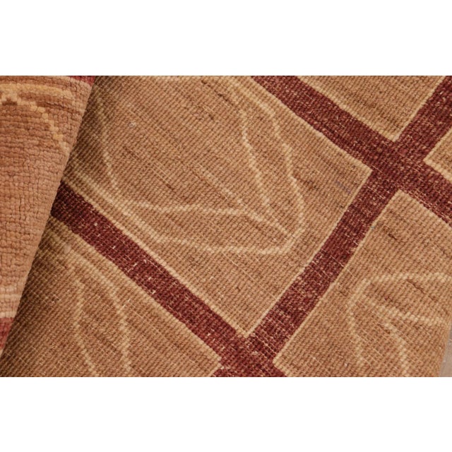 Brown 1990s 1990's Shabby Chic Gabbeh Aubergine/Lt. Brown Wool Rug - 8'0" X 9'4" For Sale - Image 8 of 9