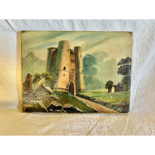 Found in the South of France, this Early 20th Century Castle Art was hand painted on canvas in the early 1900's. The piece...