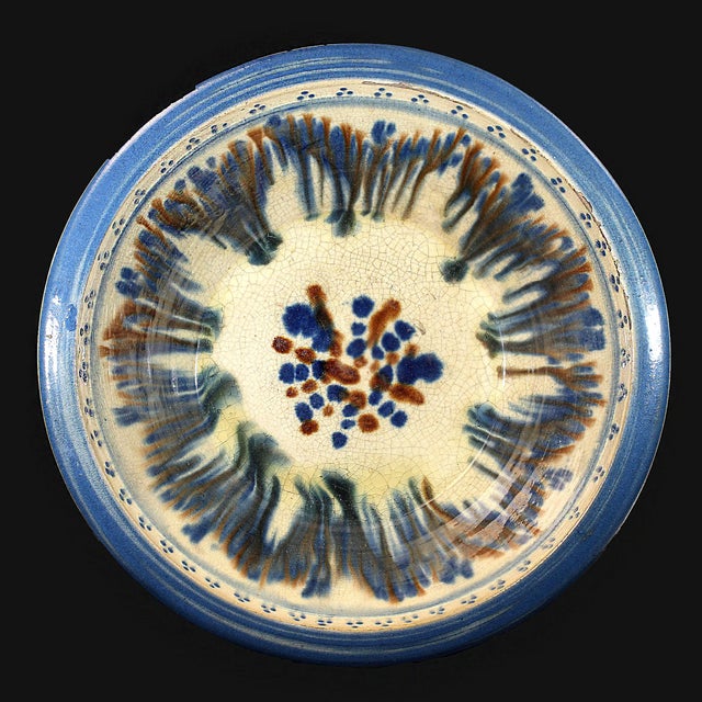 Early 20th Century Early 20th Century Gold, Blue, and Brown Glaze Decorative Bowl For Sale - Image 5 of 5