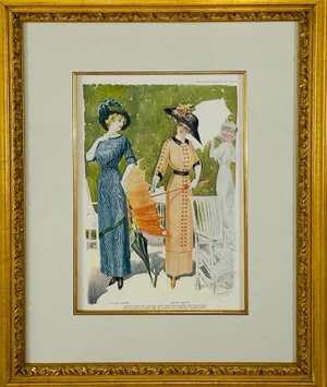 1900's Delineator Magazine Models' Page Framed and Matted