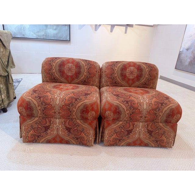 Pair of Gorgeous Bohemian Paisley Chairs by Pearson Furniture For Sale - Image 6 of 6