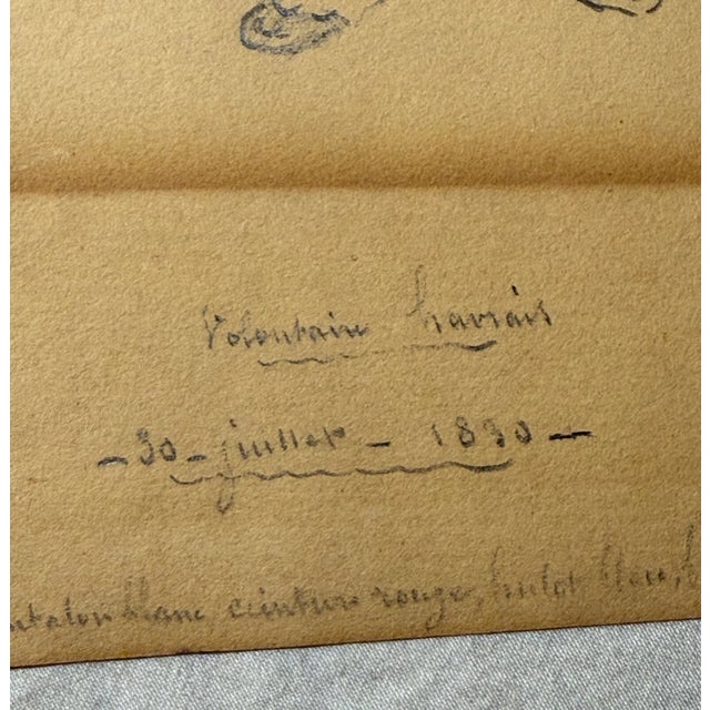 Drawing/Sketching Materials 1830 French Military Portrait of Man in Uniform Armed Drawing Sketch For Sale - Image 7 of 9