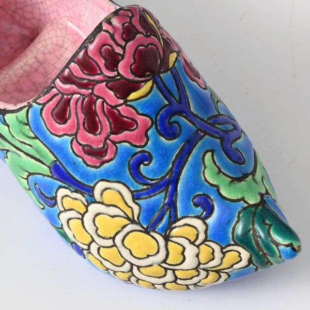Enameled Pottery Shoe from Longwy, 1930s For Sale - Image 9 of 10