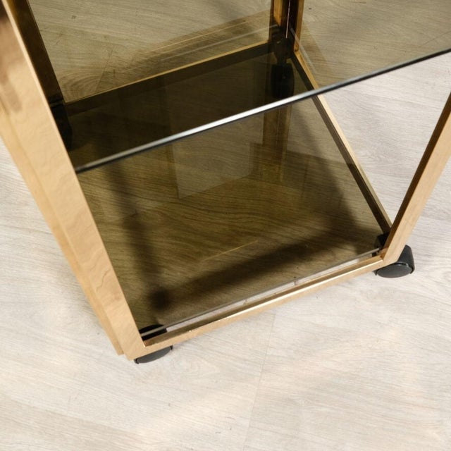 Metal Vintage Trolley in Metal and Smoked Glass, 1970s For Sale - Image 7 of 16