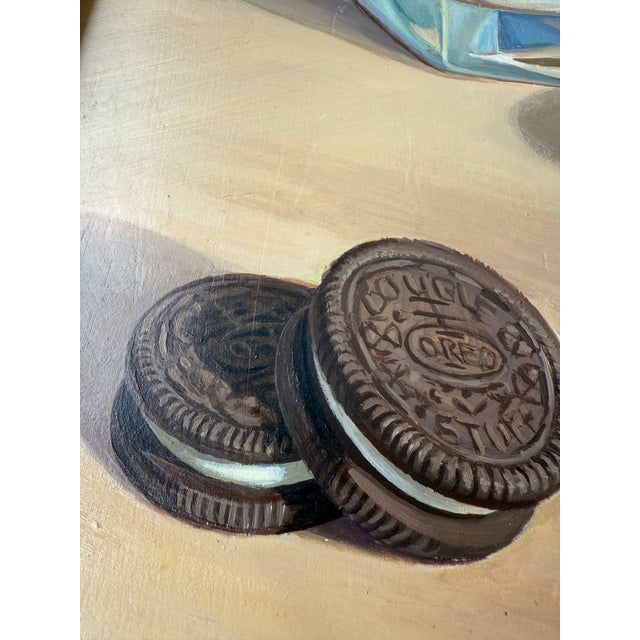 Original Signed Still Life Oil Painting Milk and Cookies D. Van Horn For Sale - Image 10 of 12