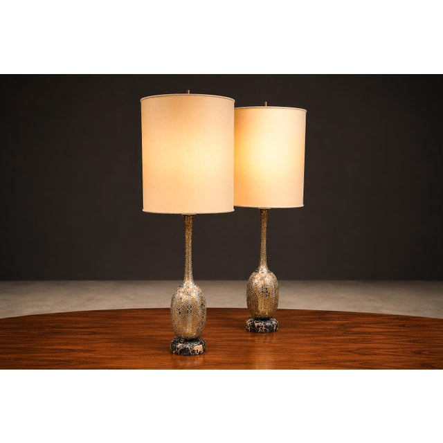 1930s Art Nouveau Table Lamps in Metal, Brass and Marble - a Pair For Sale - Image 16 of 16