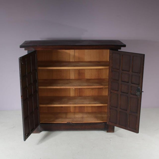 Brown Brutalist Highboard Cabinet from Spain, 1960s For Sale - Image 8 of 14