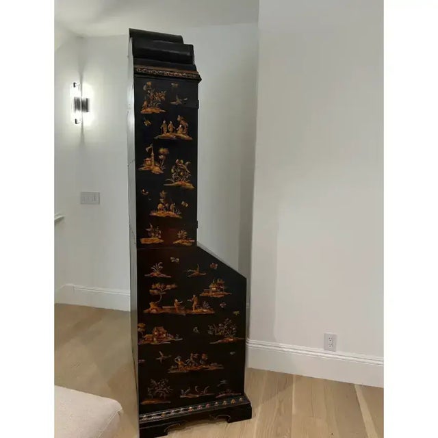 Black Baker Furniture McMillen Collection Venetian Chinoiserie Secretary For Sale - Image 8 of 11