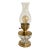Rewired Early 20th Century Brass and Glass Hurricane Lamp With Greek Key Detail For Sale