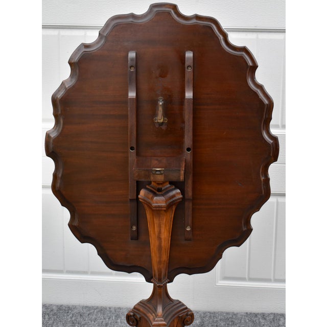 Vintage Black Forest Walnut Tilt Top Table Marquetry Wood Inlay For Sale - Image 4 of 18