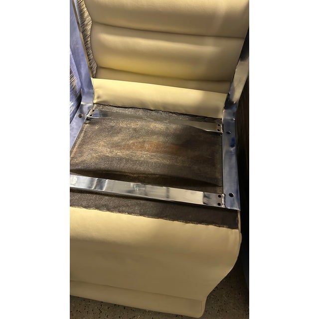 Frank Mariani 1970s Attributed to Mariano for Pace Laguna Mid Century Chrome Cantilever Dining Chairs For Sale - Image 4 of 6